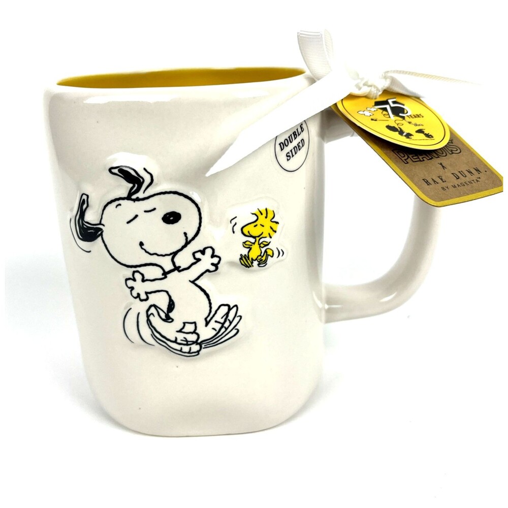 Peanuts Ceramic Coffee Cup Mug Snoopy Woodstock Best Friends 75 Years